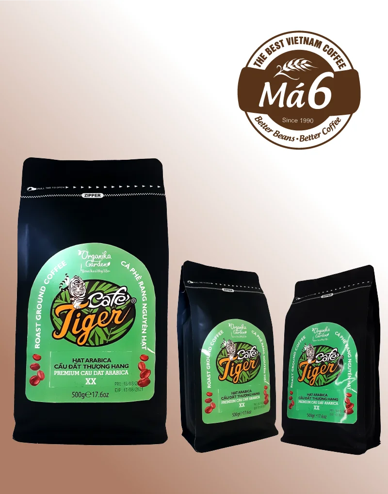 Vietnam Best Seller Ground Coffee Bean CAFE TIGER - PREMIUM CAUDAT ARABICA - WHOLE BEAN