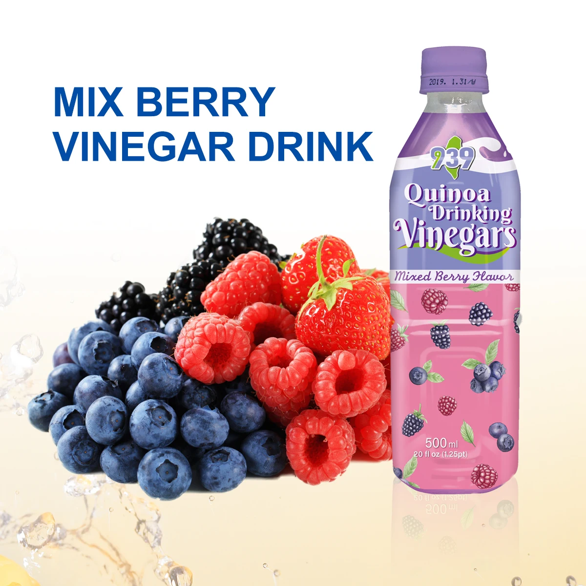 Напиток яблочного уксуса со вкусом ягод без ГМО натуральный подсластитель напиток