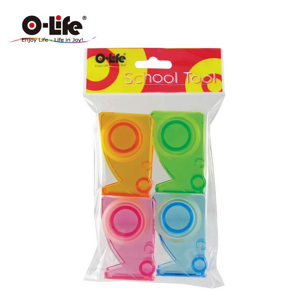 
Plastic Colorful 1' Tape Dispenser School Supplies Children Accessory 4 Set 