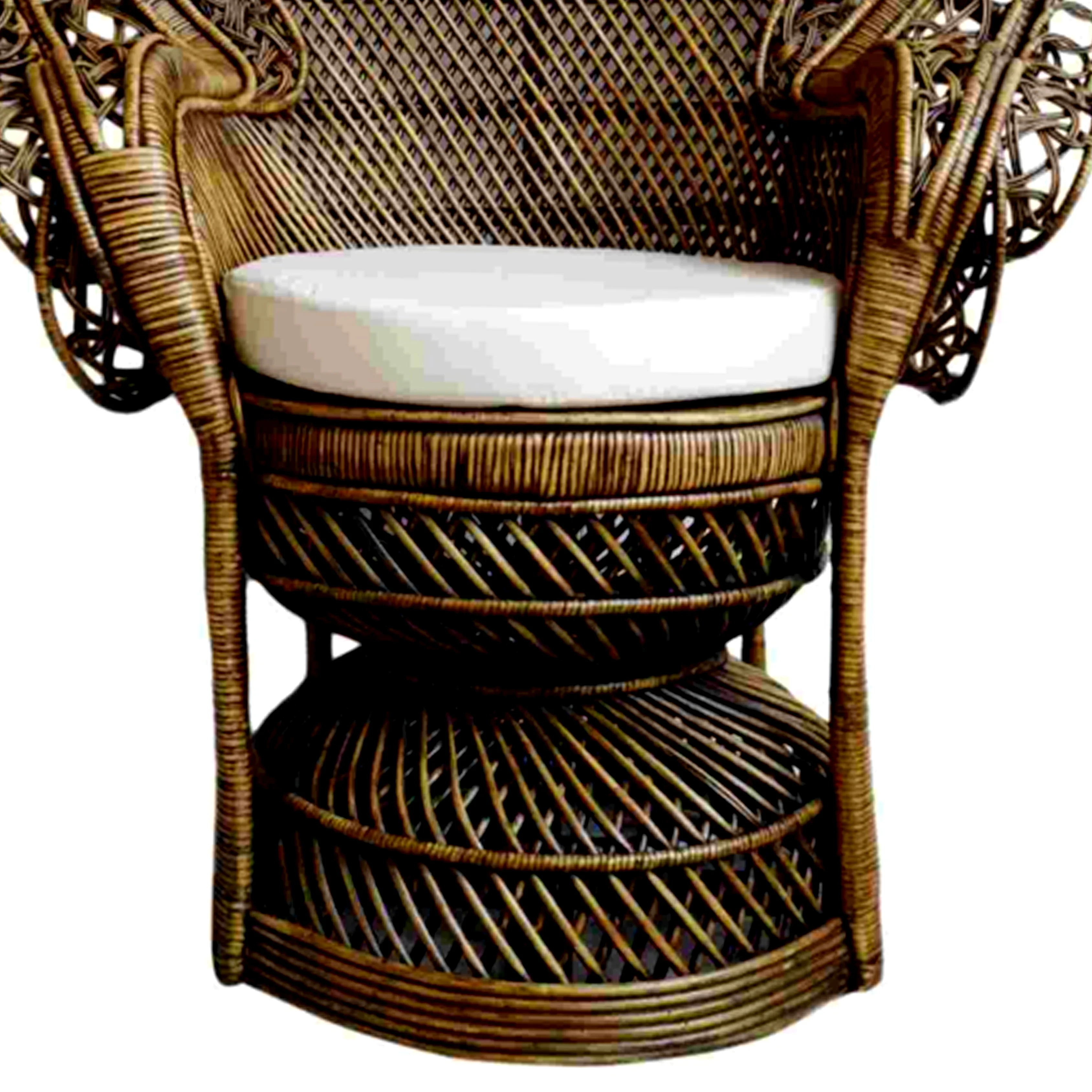 
Best Price Ekata Peacock Rattan Chair Luxury Shape with Strong Brown For Living Room Furniture 