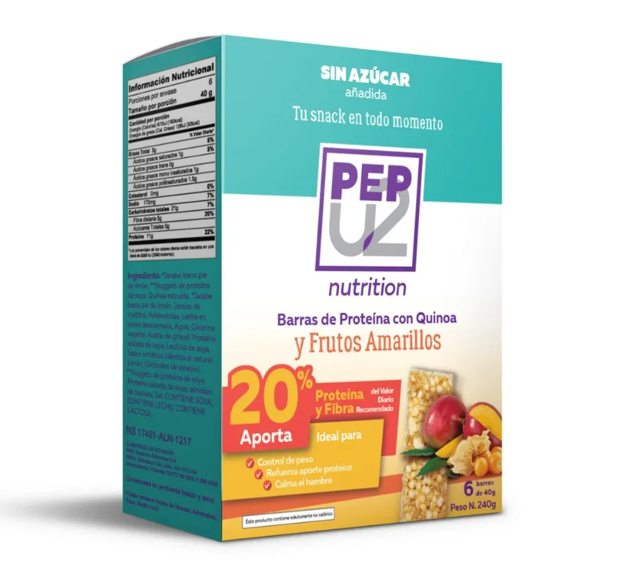 Exotic Yellow Fruits (Mango and Golden Berry) Sugar Free Protein Bars with Quinoa Energy Bar Snack