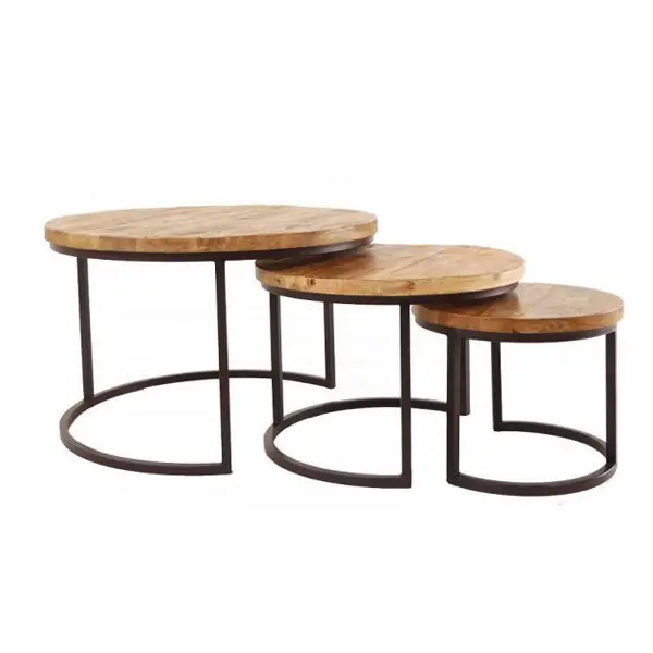 Trending Interior Decoration Table Wooden Top With Metal Legs Sobro Smart Coffee Table Side Flower Vase Table Custom Size Bulk