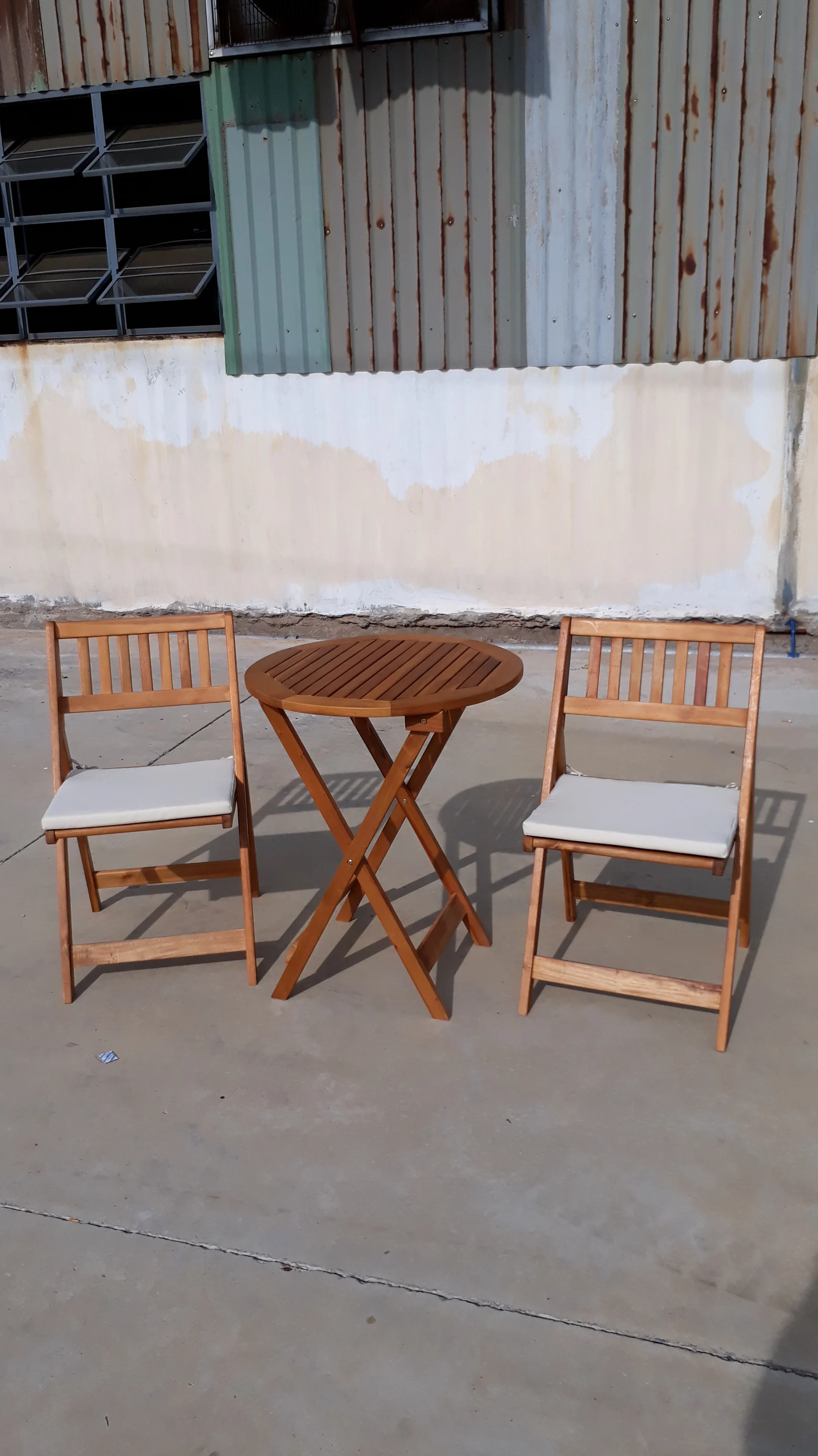 Acacia Outdoor Natural Wood Patio Garden Backyard Bistro Set Balcony Furniture  Outdoor Garden Sets Furniture from Vietnam