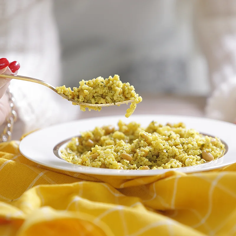 Сделано в Италии Органическая готовая к приготовлению пищи 100 г Bulgur с куркумой для ежедневной микроволновой печи