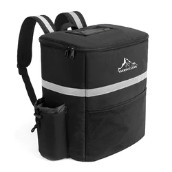 Cup Holders Pocket Receipt Window Thermal Insulated Food Delivery Backpack Reusable Cooler Bag