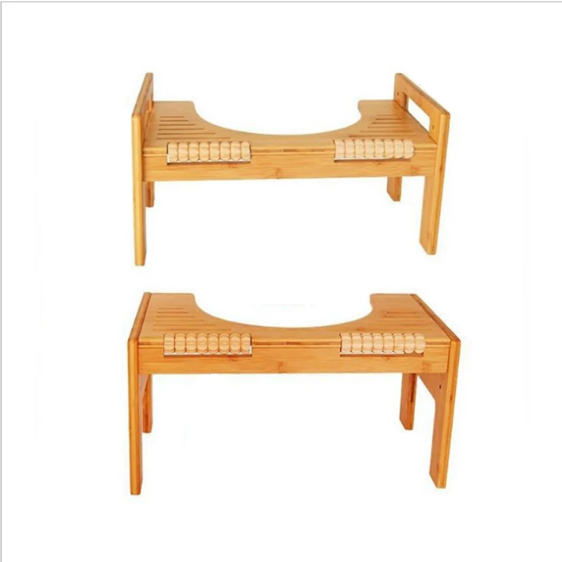 adjustable bamboo squatting toilet step stool portable bathroom squatting urinal with massage beads