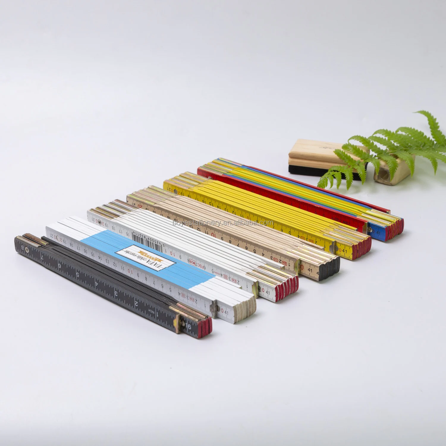 Custom 1m 2m Folding Wooden Ruler Measuring Meter Tape Measure Builder Carpenter Wood Rule Logo Print Wooden Folding Ruler