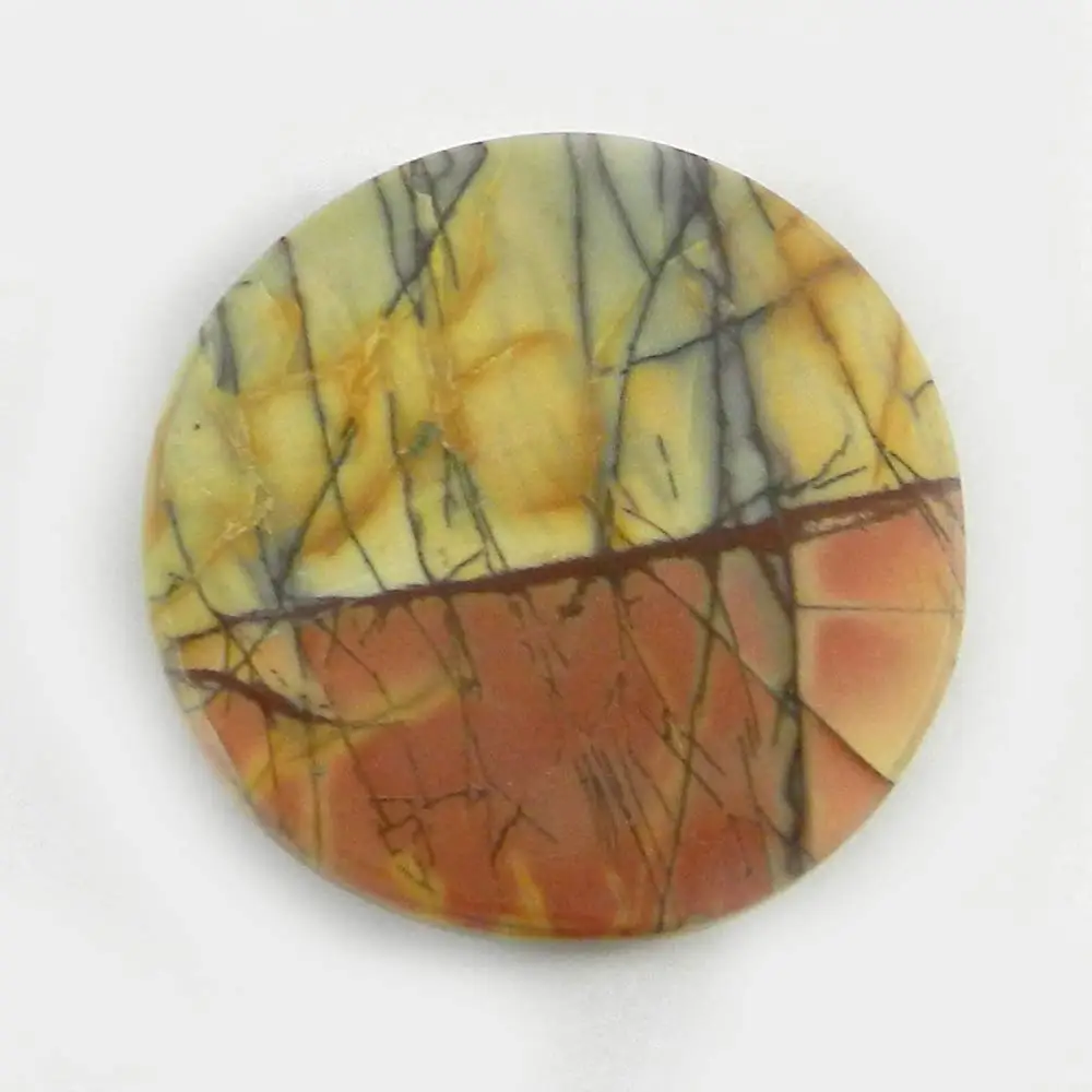 Best Quality 5.29 gms Natural Red Creek Jasper 25mm Round Cabochon gemstone for jewellery