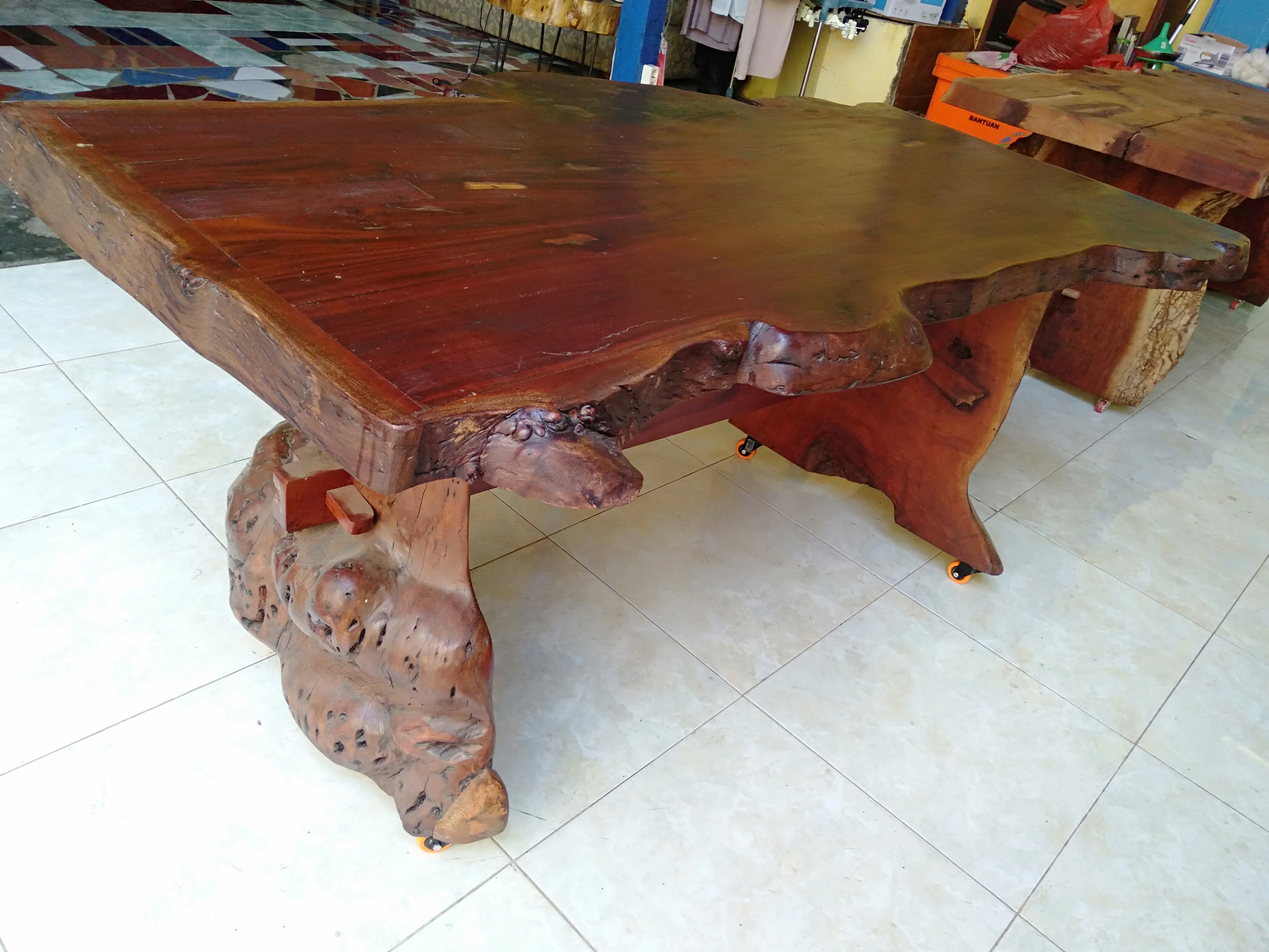 Superb Design Made Durable Mahogany Wood Large Dining Table