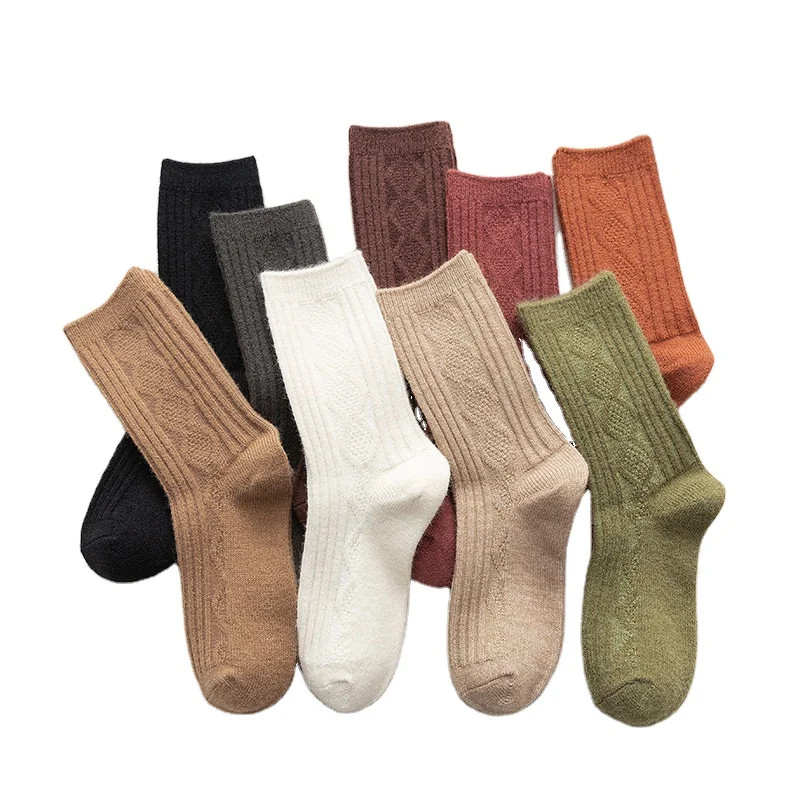 High Quality Wholesale  Winter  Crew School Tube Woolen Socks Scrunch Slouch Ladies Socks For Women