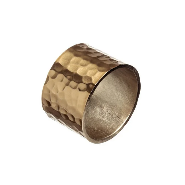 Brass Finished Metal Napkin Ring Excellent Quality Handmade Tissue Holder Round Shape Table Decorative