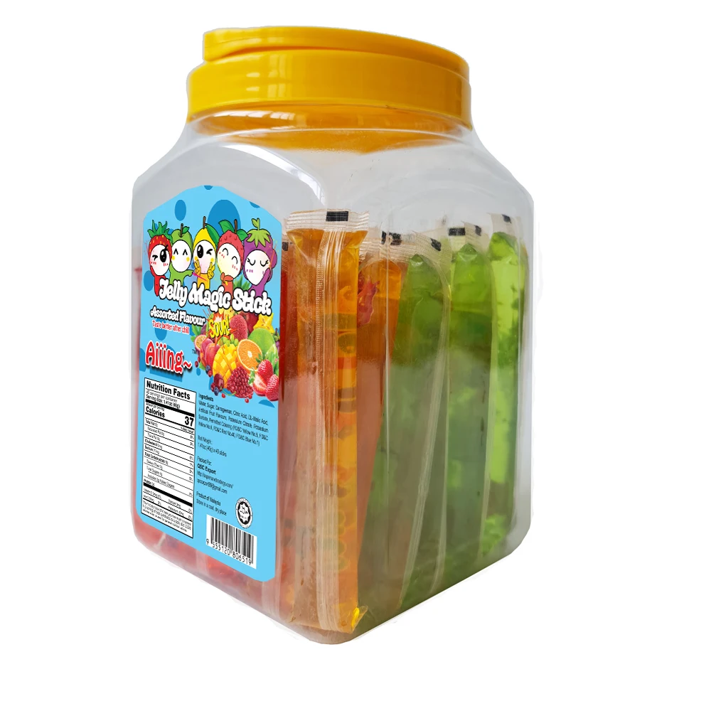 Aiiing фруктовые желейные палочки Jelly Straw - 40 г оптом манго личи яблоко виноград клубника смешанный Ассорти кислый желе