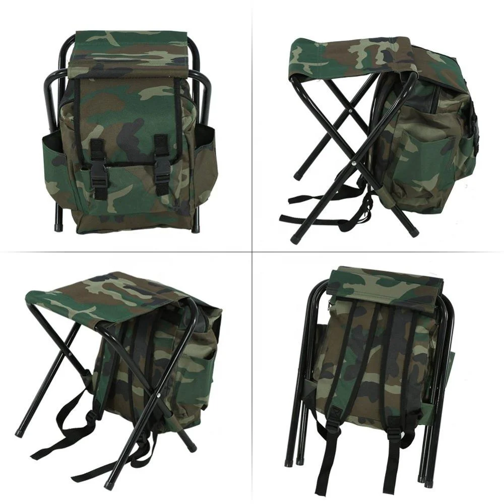 HE-124,Cheapest Folding Camping Chair, Backpack Stool with Cooler Picnic Bag for Outdoor Fishing Travel Beach BBQ