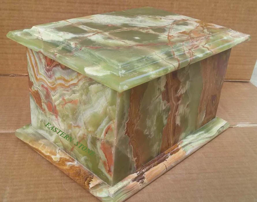 EUROPEAN DESIGN ONYX STONE ASH URNS, WOODEN CREMATION URNS