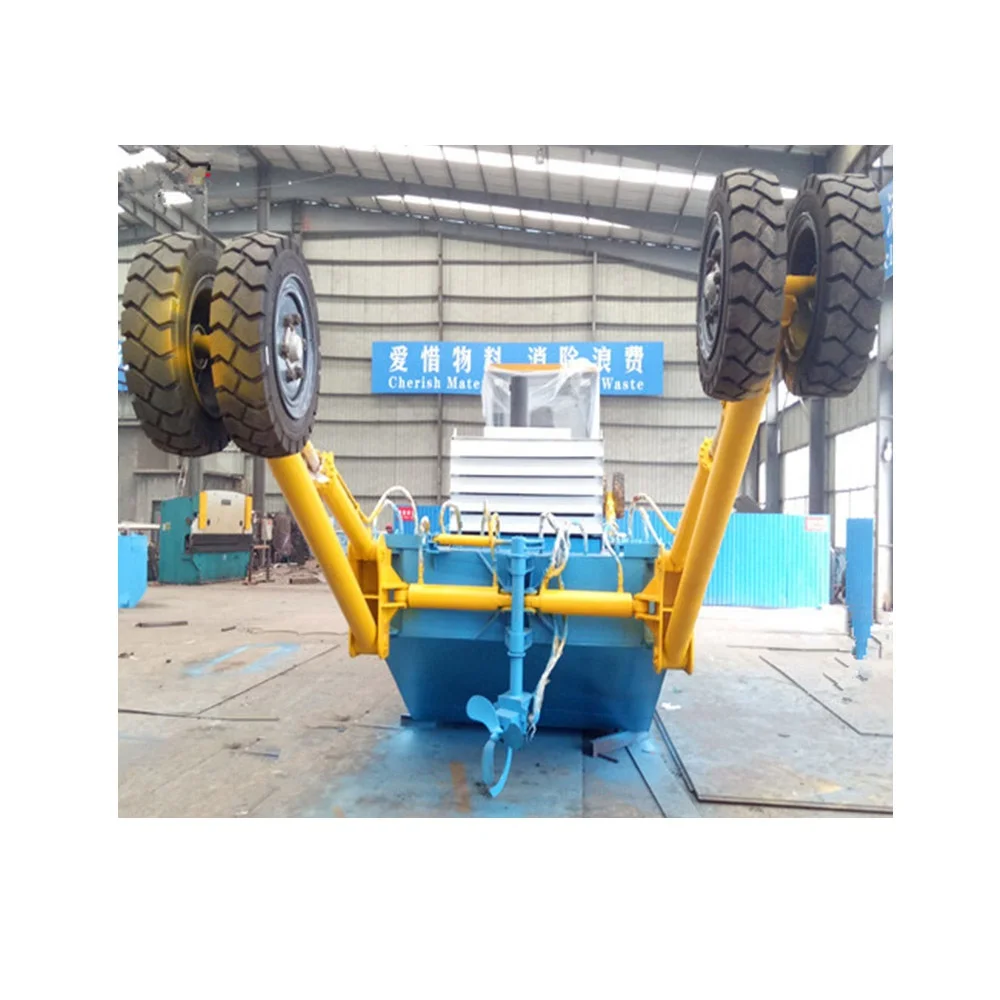 Amphibious mini excavator Boat equipped with water excavator for river weed and mud dredging