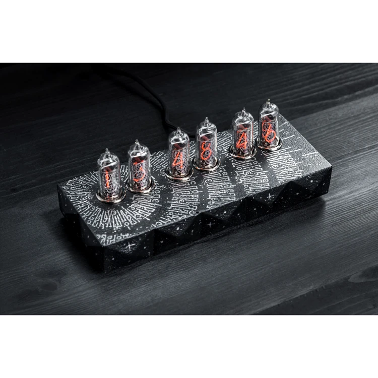 Лучшее качество, изготовленные nixie трубчатые часы «Saturn-C Lamonov Night», окрашенные известными дизайнерскими ограниченными сериями, декоративные настольные часы