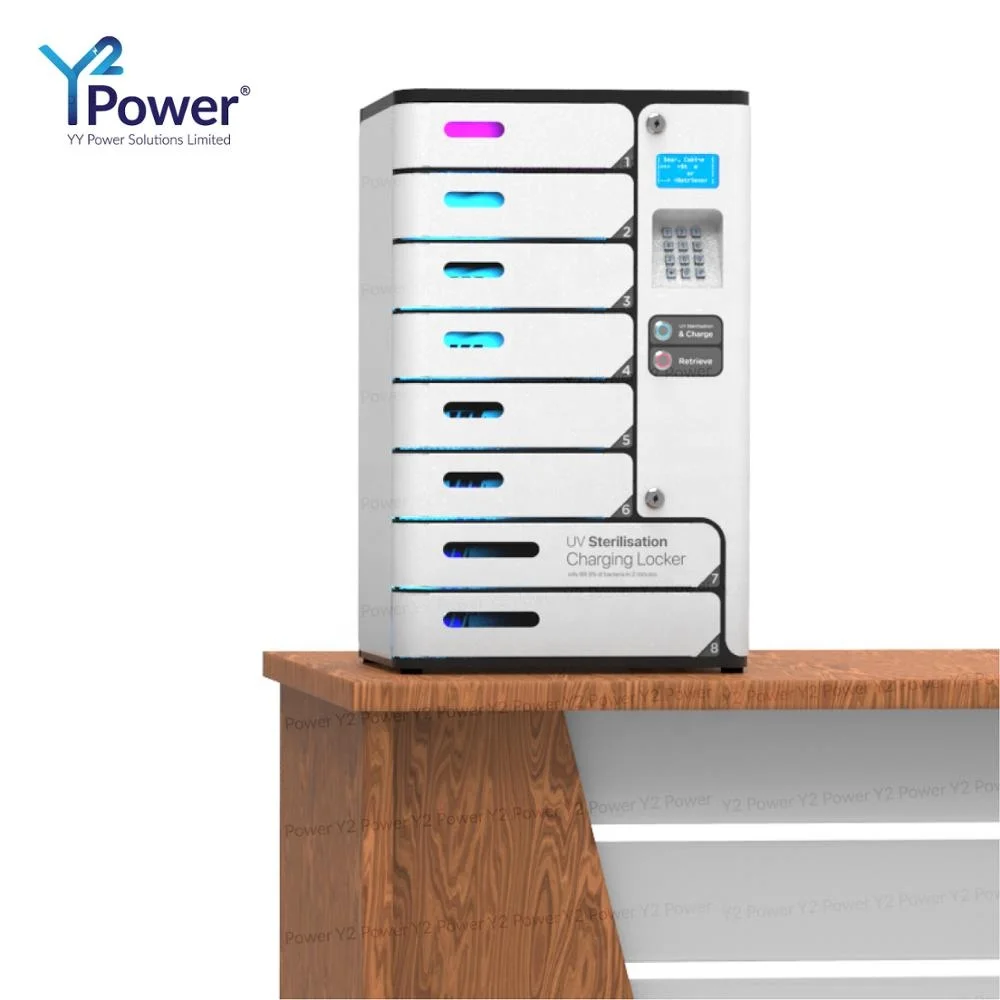 Y2 Power UVC Charging Locker with centralized locking system for smart phone PL-UV08-Y2 Tablets charging cabinet power station