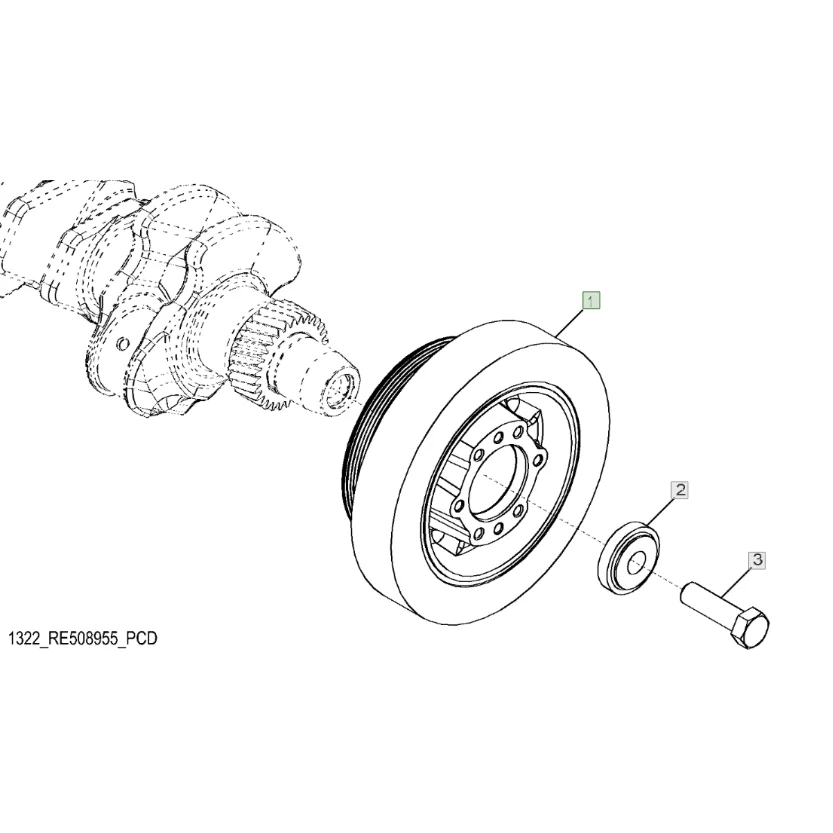 Деталь для трактора JD JohnDeere, торсионный демпфер, номер детали RE505941