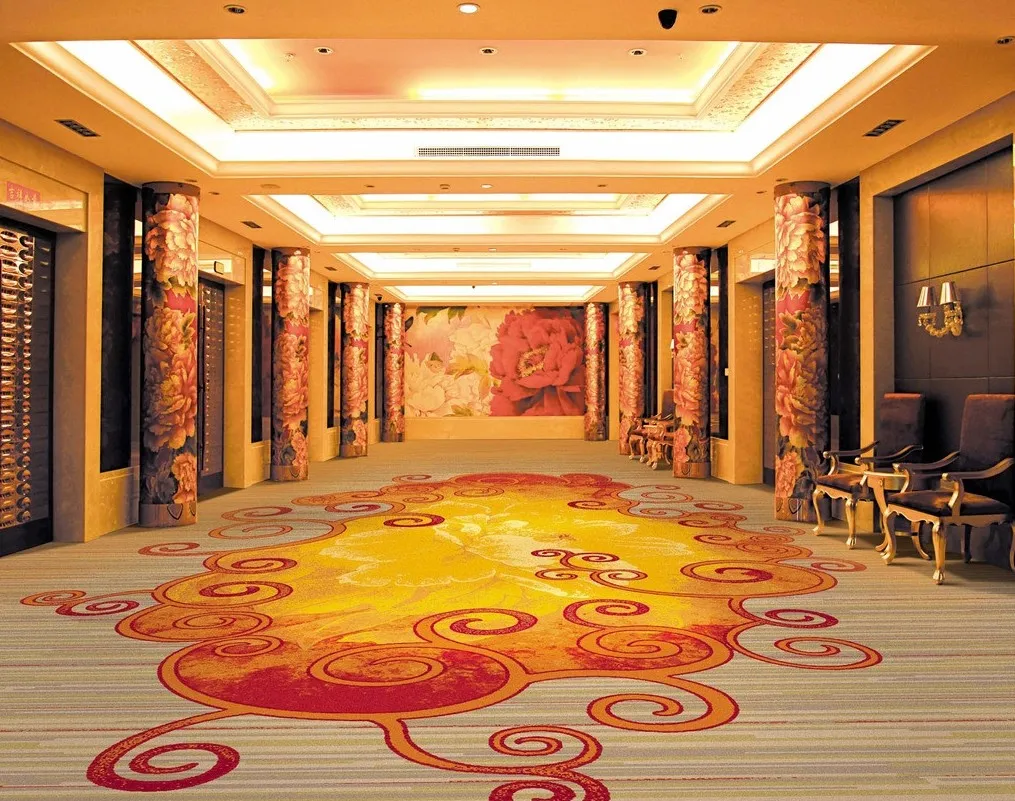 Casino carpet flooring custom woven top quality carpets hotel , casino best quality top quality yarns wool carpets flooring