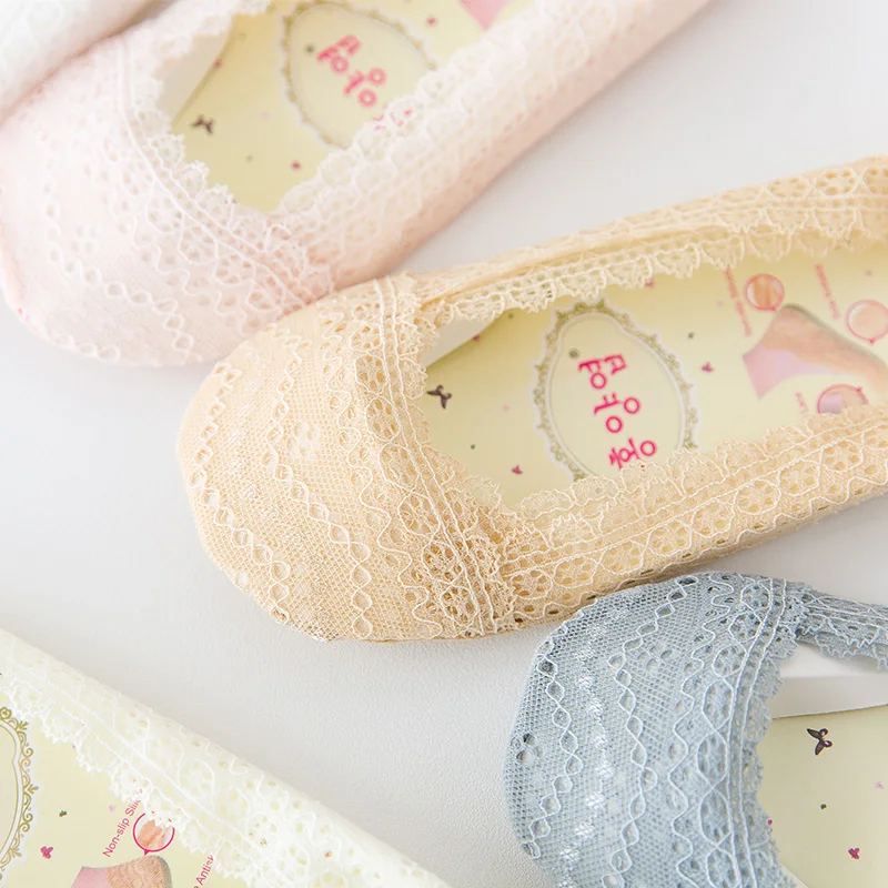 custom design spring women girls anti-skid lace low cut no show ladies liner socks invisible body stocking