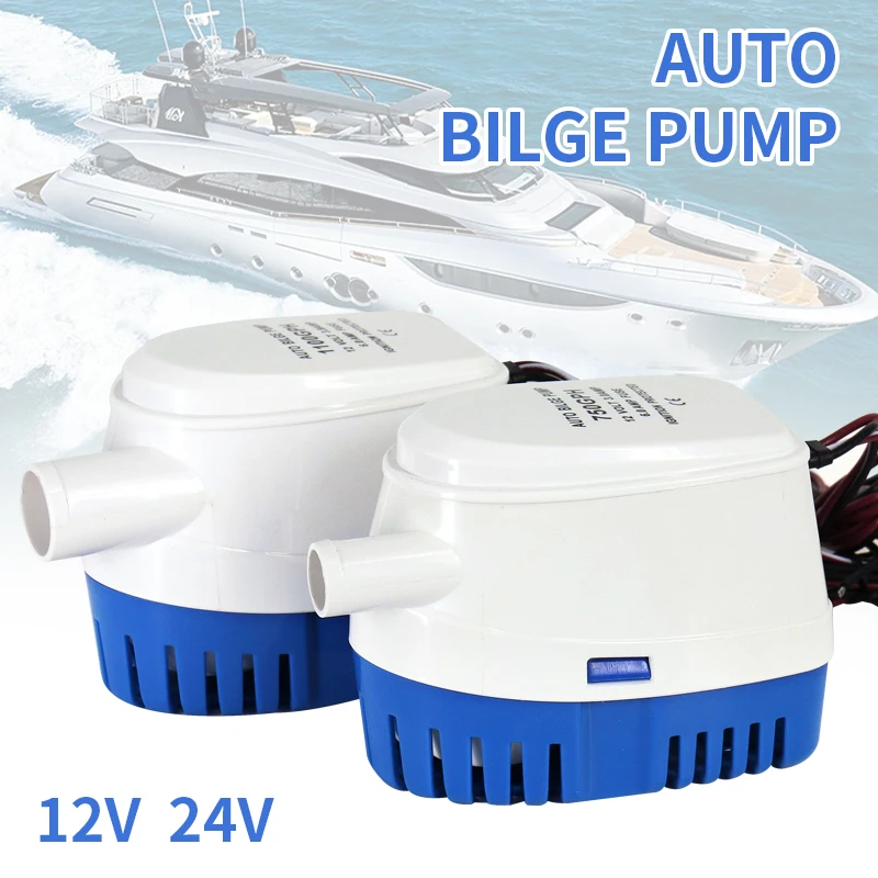 
Electric Boat Yacht Bilge Pump Automatic Submersible 750/1100GPH Built-in Float Switch Boat Accessories 