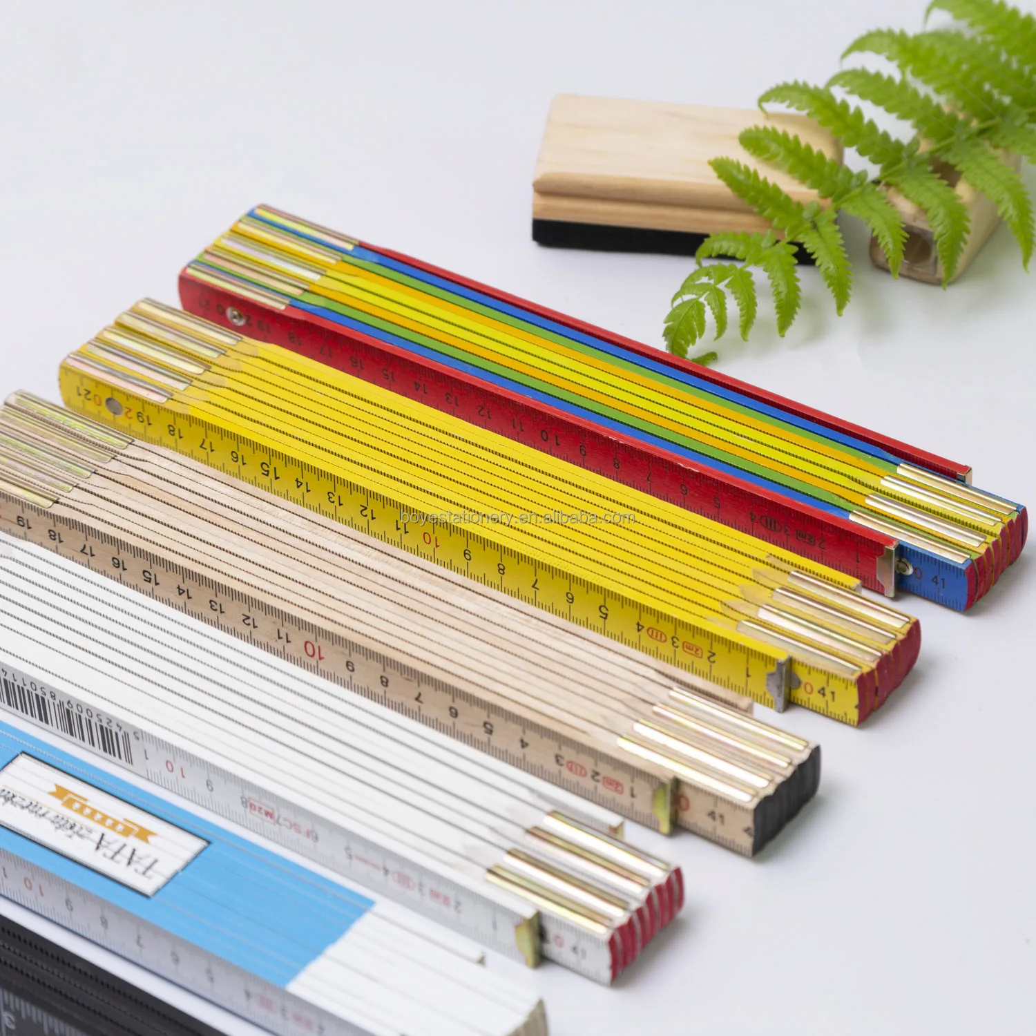 2M Wooden Folding Ruler for Promotion OEM  Wood Color Double Material Branded Origin