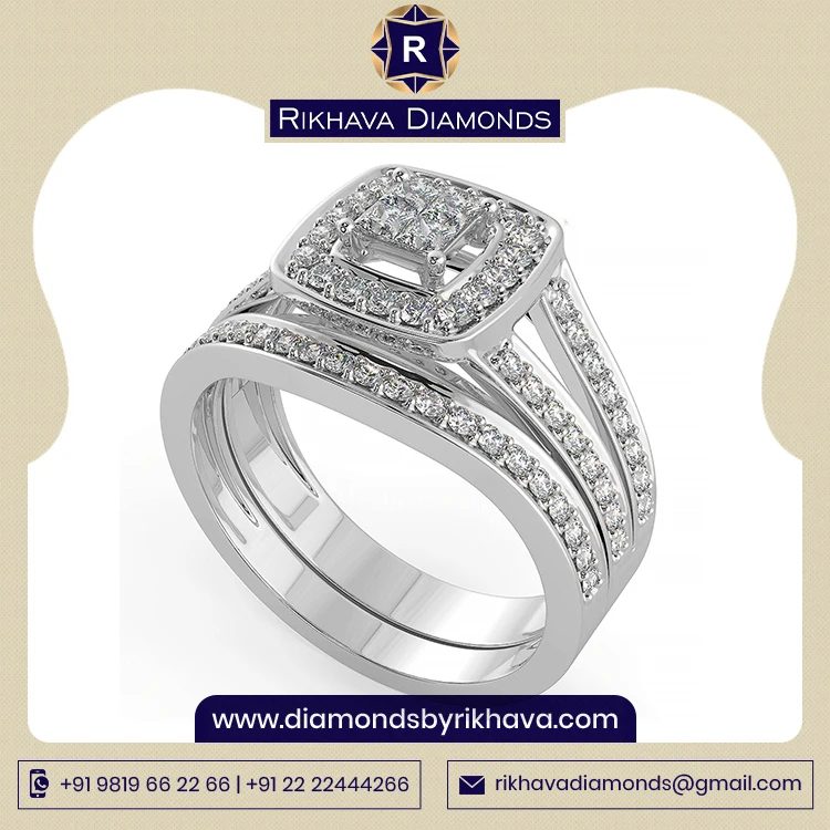 Купить онлайн 10K кольца из белого золота с бриллиантами доступны в подарочной упаковке по хорошей цене