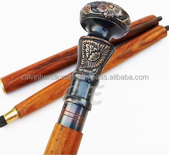Antique style Solid  brass handle walking canes/compass walking canes Unique Gift Item For Everyone CHWKS36070