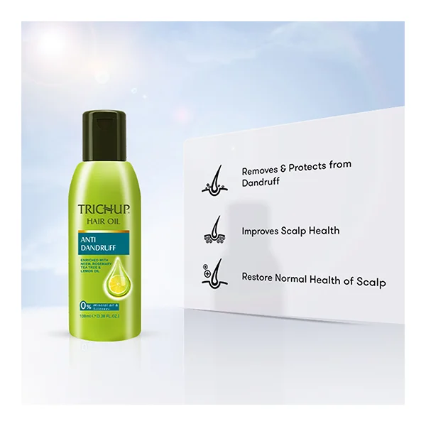 Trichup Anti Dandruff Shampoo and Oil Kit Infused with Neem Rosemary and Tea Tree Protects Your Scalp Skin