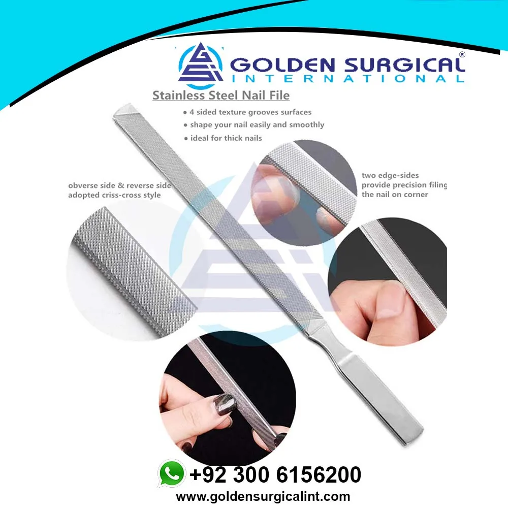 Пилочка для ногтей из нержавеющей стали 4 стороны 7 дюймов Длина металл cо шлифовальными буферными резцами ногти Маникюр Файлы салона дома