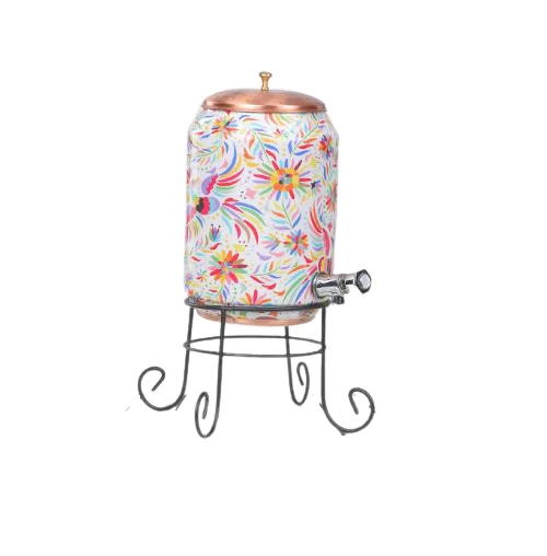 Stone Printed Copper Water Cooler Pot Wholesale Exporter New Design Handmade Copper Water Customized Size And Shape Daily
