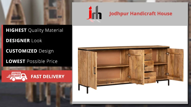 2021 Bulk Selling Vintage Furniture Luxury Wooden Material Chest of Drawers with 3 Doors/3 Drawers and 2 Shelves