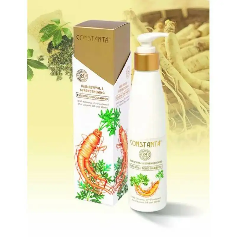 Hair Shampoo with Ginseng Pro Vitamin B5 and Herbs Premium Quality Constanta Tonic in Bottle 100mL from Thailand OEM Available