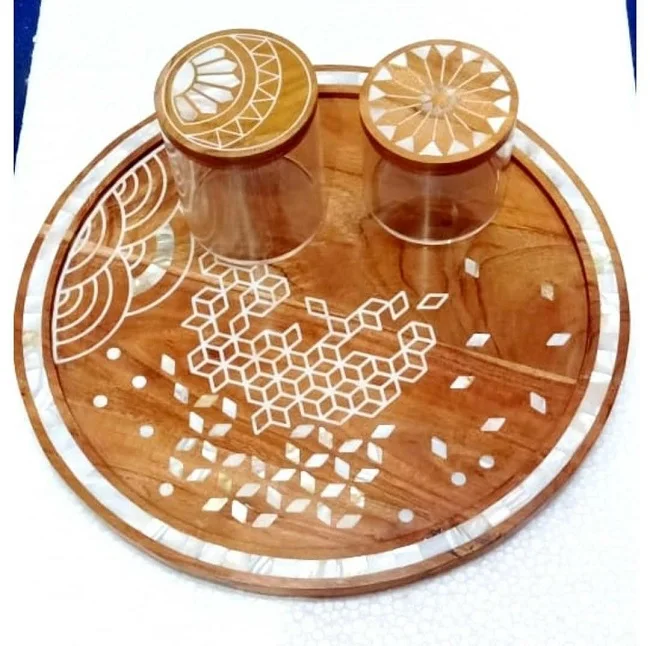 High Quality Custom Made Acrylic Gift Box Case Mother of Pearl Inlay With Wooden Lid Display Box