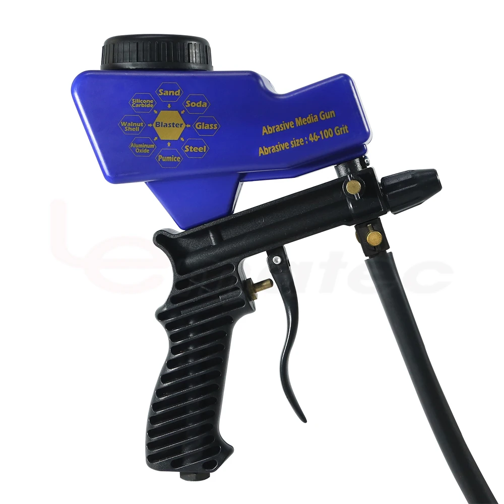 LEMATEC Sandblasting gun sand blasting gun With Siphon Gravity Feed for remove dust oil paint air sandblaster Taiwan Tool