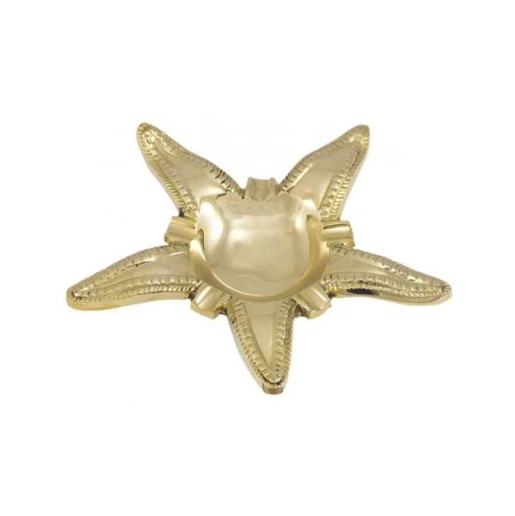Wholesale  Metal Star Fish Shaped Fancy Unique Ashtrays Fish Design Brass Gold Ash Tray for Retailer and Wholesale and Hotels