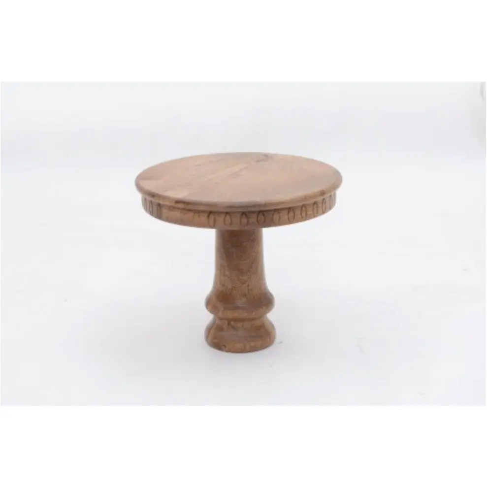 Luxurious Customized Premium Quality Wooden Cake Stand Round Wooden Cake Stand With Sticker Printing on Top  Wooden Cake Stand