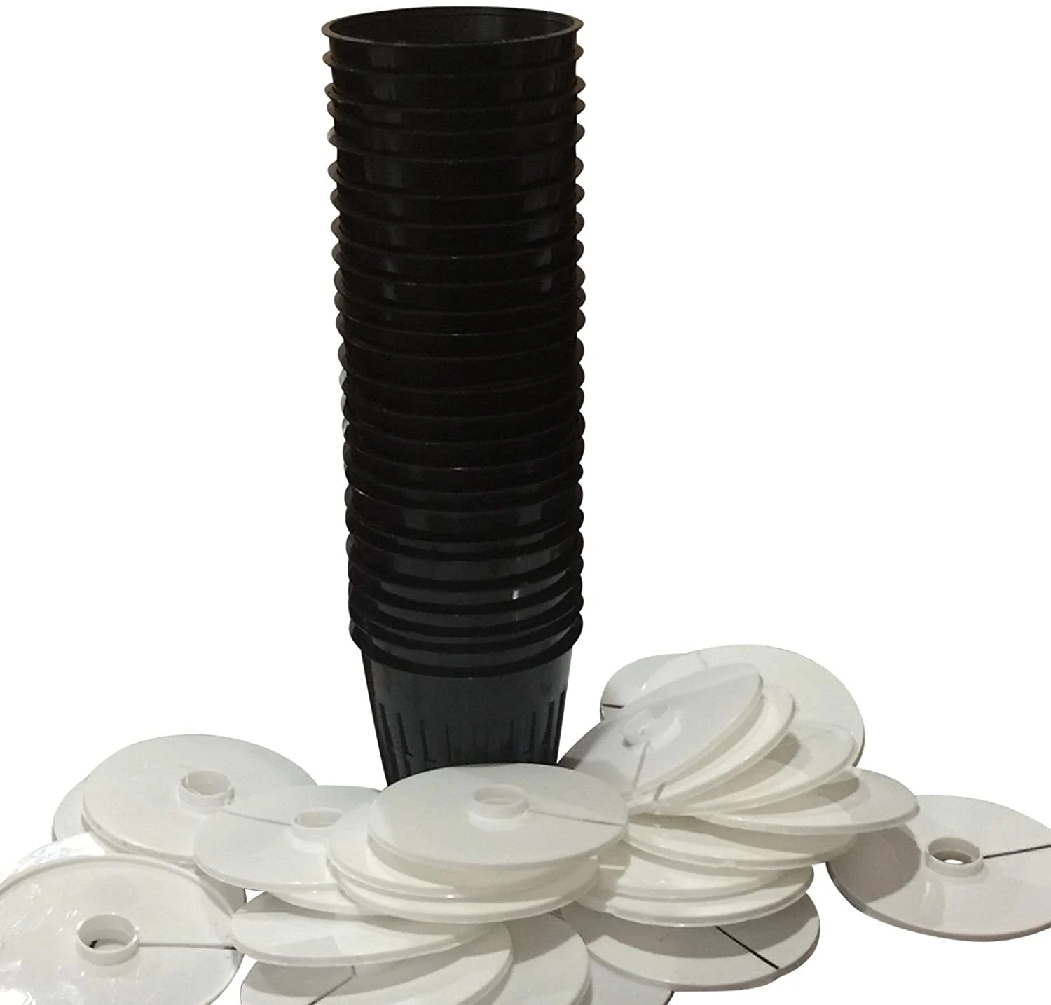 
Net Pot 3 inch with Lids Mesh Hydroponic Aeroponic Orchid Round - 25 Pack Hydroponic Net Pot Plastic Pots 