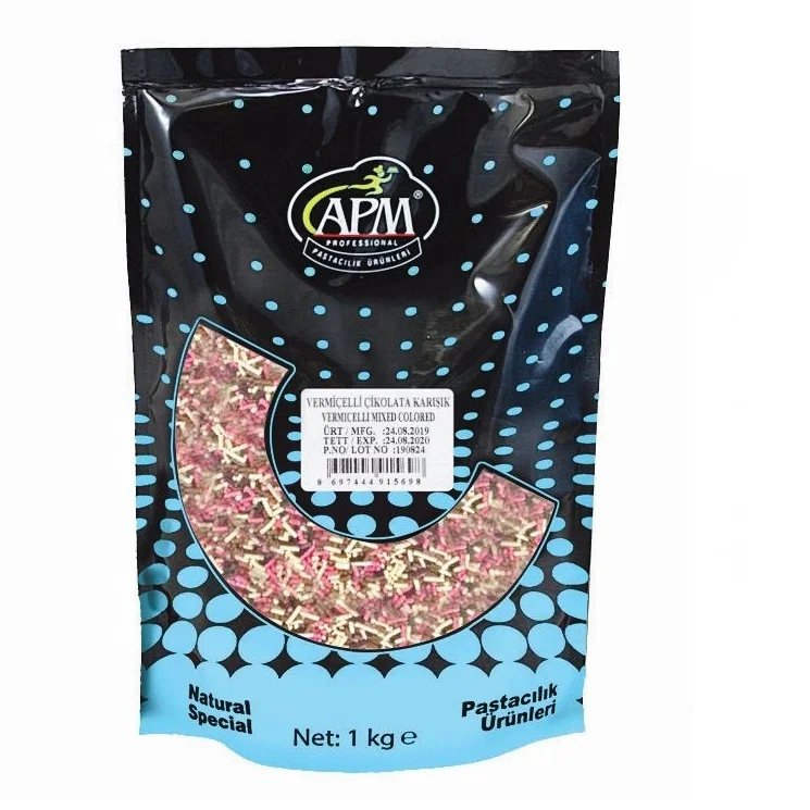 APM Vermicelli Multi Colored Compound Chocolate For Confectionery And Pastry Sectors And Industries