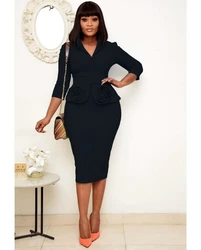 Wholesale Clothes Turkey Plus Size Woman Cloth Korea Style New Fashion Lady Dress African Office Dresses Women Formal Work