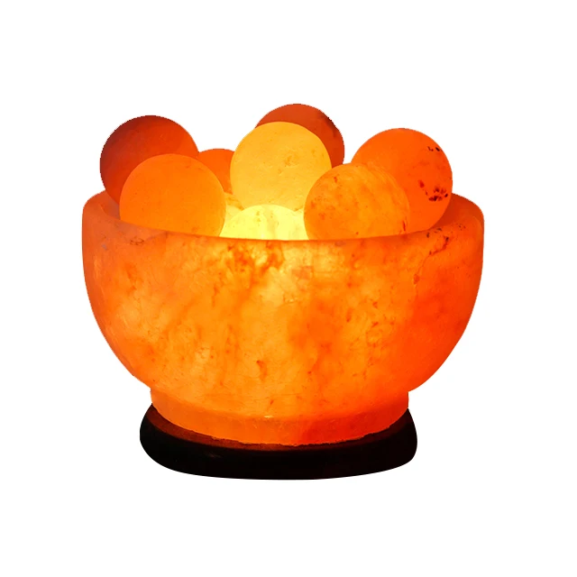 Огнеупорные лампы/ГИМАЛАЙСКАЯ СОЛЬ, хрустальная лампа огнеупорная чаша/Гималайская соляная лампа круглой формы с шариками