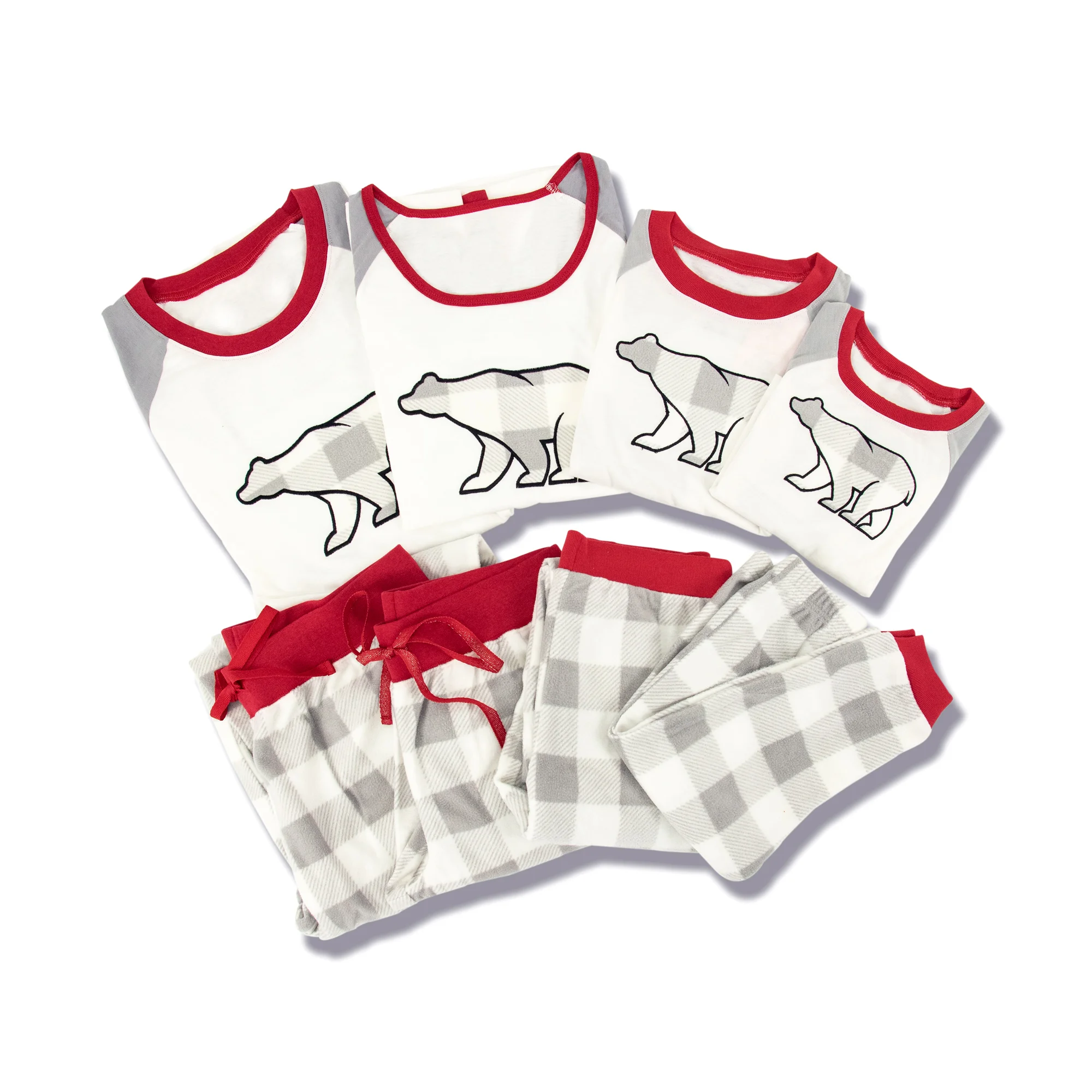 Custom Clothing Unisex Christmas T shirt Pants Children Kids Set Fleece Family Matching Mommy and Me Pajamas