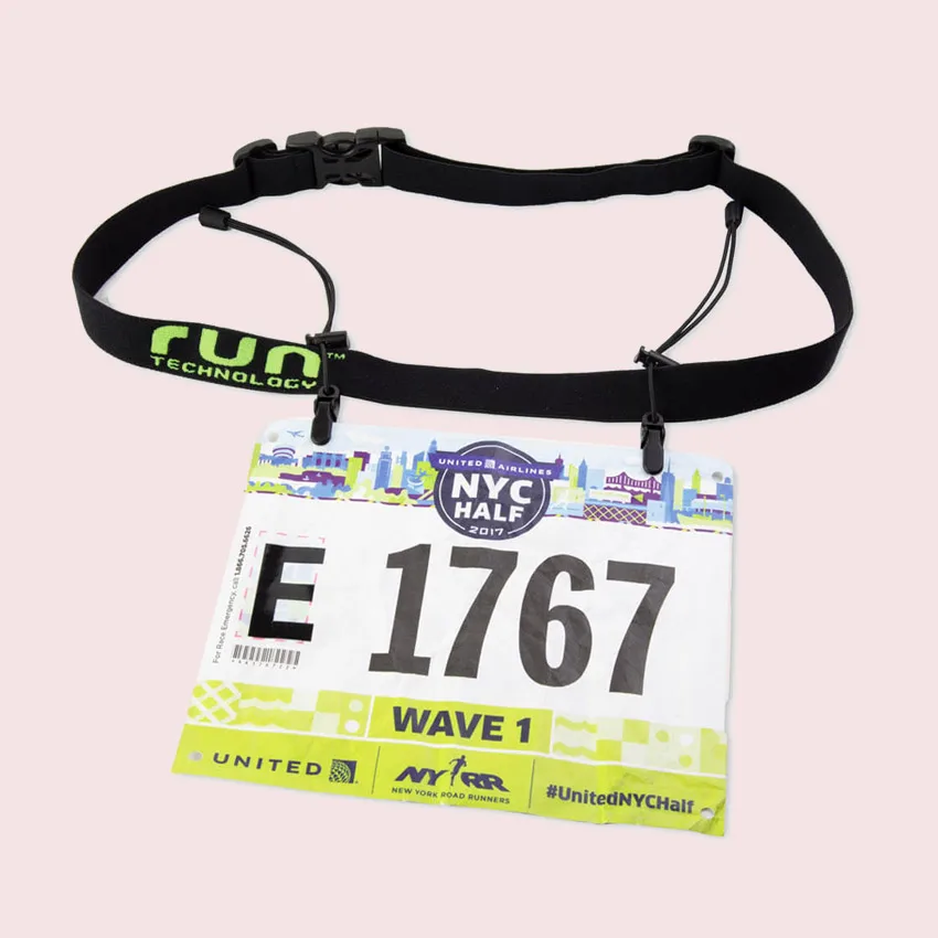 Wholesale promotional sports running waist belt logo printed triathlon marathon custom race number belt