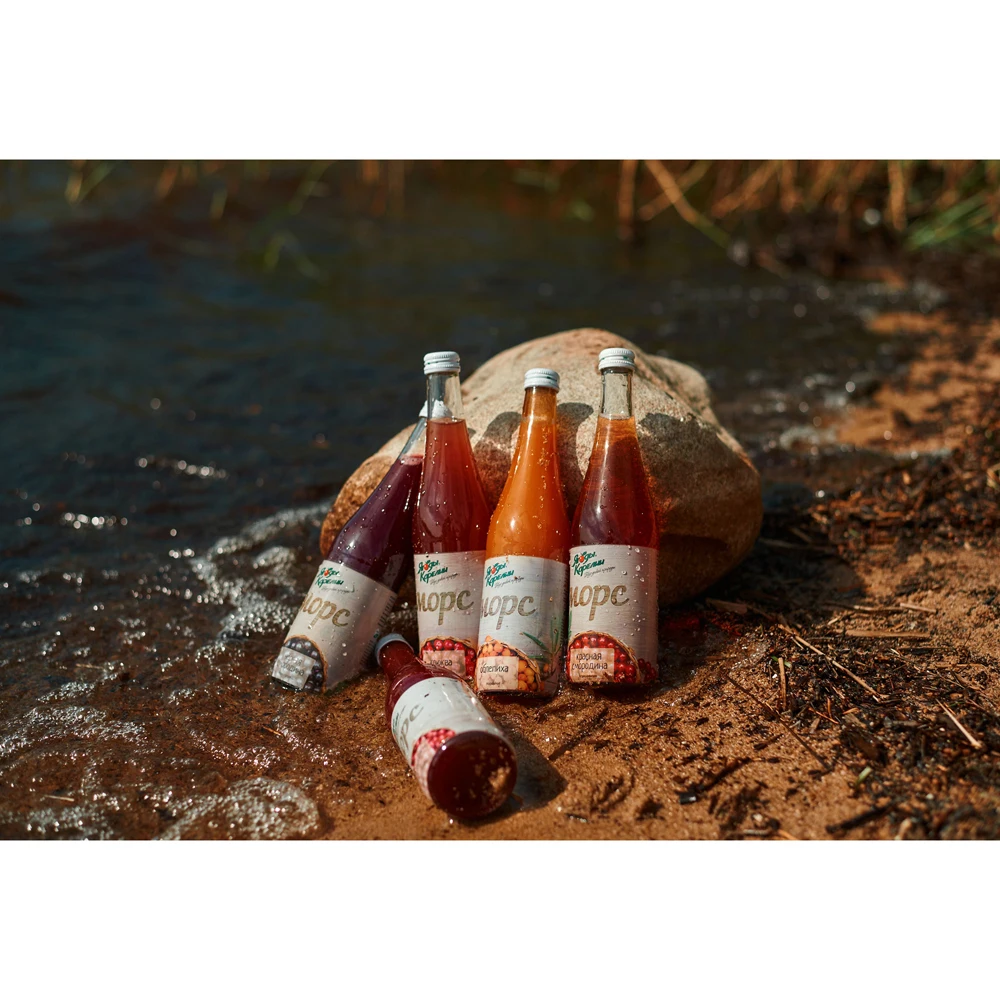 High quality organic cranberry juice soft drink in glass bottles, cold drinks