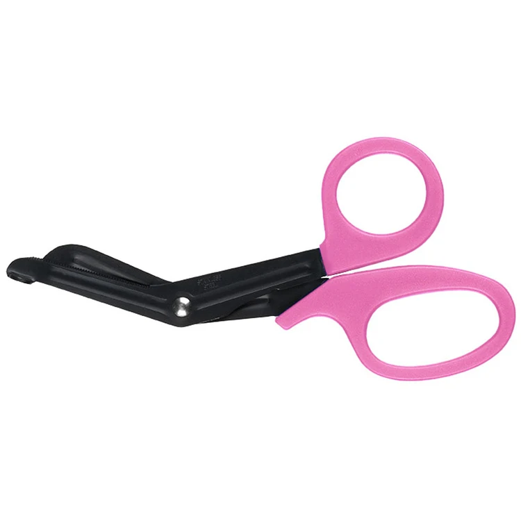 Pink Color Nursing Scissors with Black Fluoride Coated Blades
