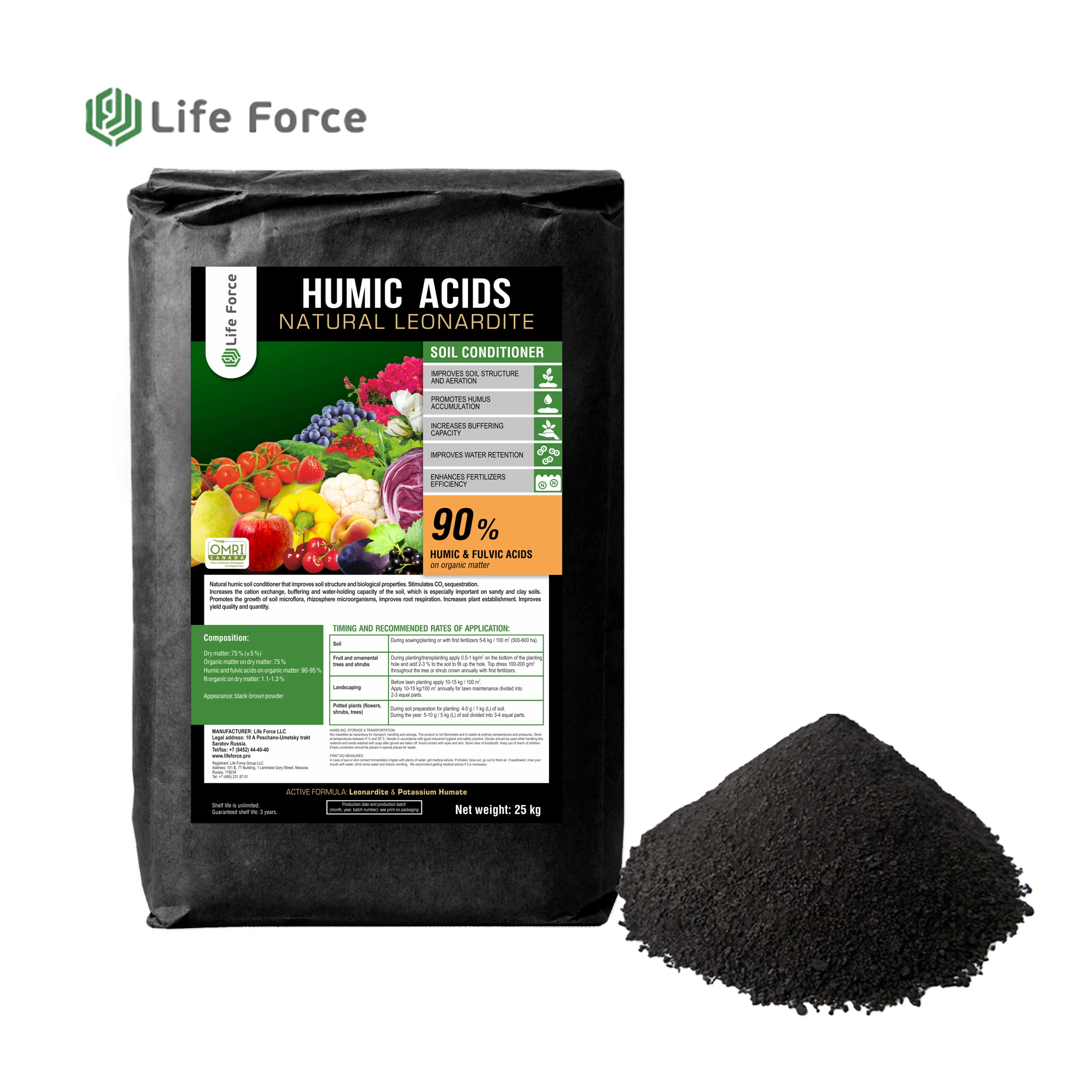 Humic Acid Powder & Organic Fertilizer Organic Humic Acid Life Force SCS 201 Soil Conditioner Humic Acids For Agriculture