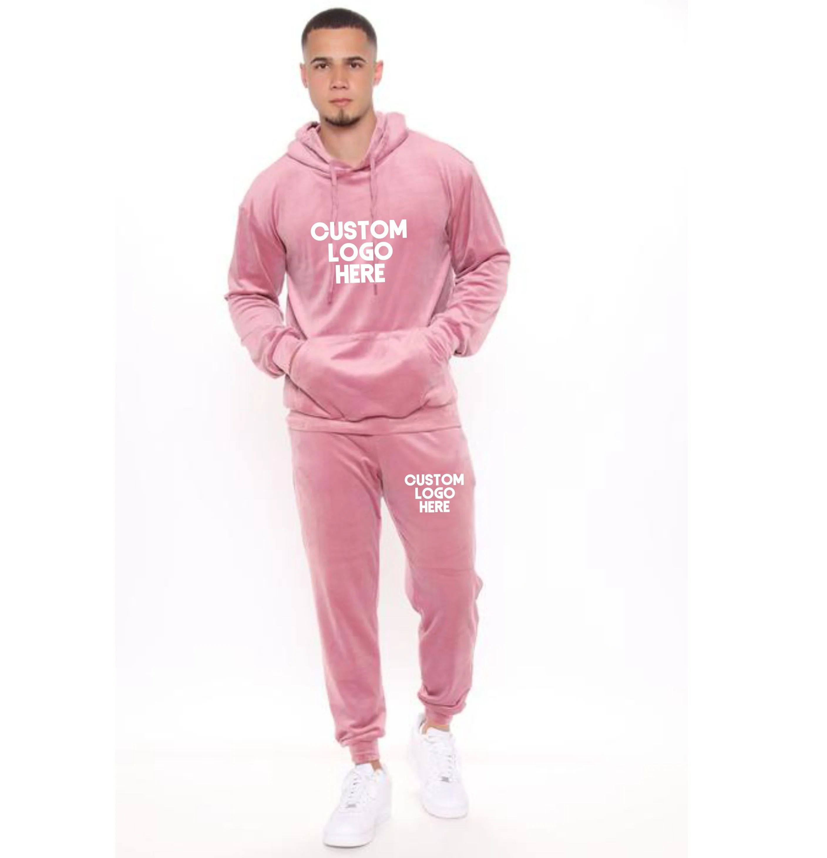 Велюровые спортивные костюмы в комплекте 2 вещи костюм бархатные для мужчин комплект повседневной одежды из предметов с длинным рукавом пользовательские велюровые