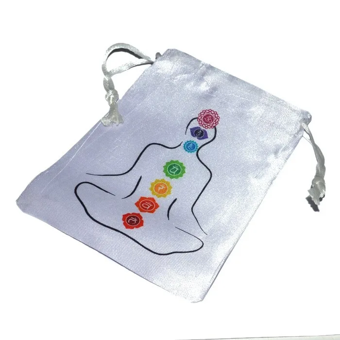 Buy Online Buddha Chakra Symbol on White Pouch : Buddha Chakra Symbol on White Pouch For Sale