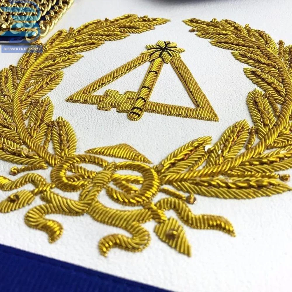 Wholesale Manufacturer Custom Embroidered Freemasonry Regalia Masonic Royal Arch Grand Chapter Apron