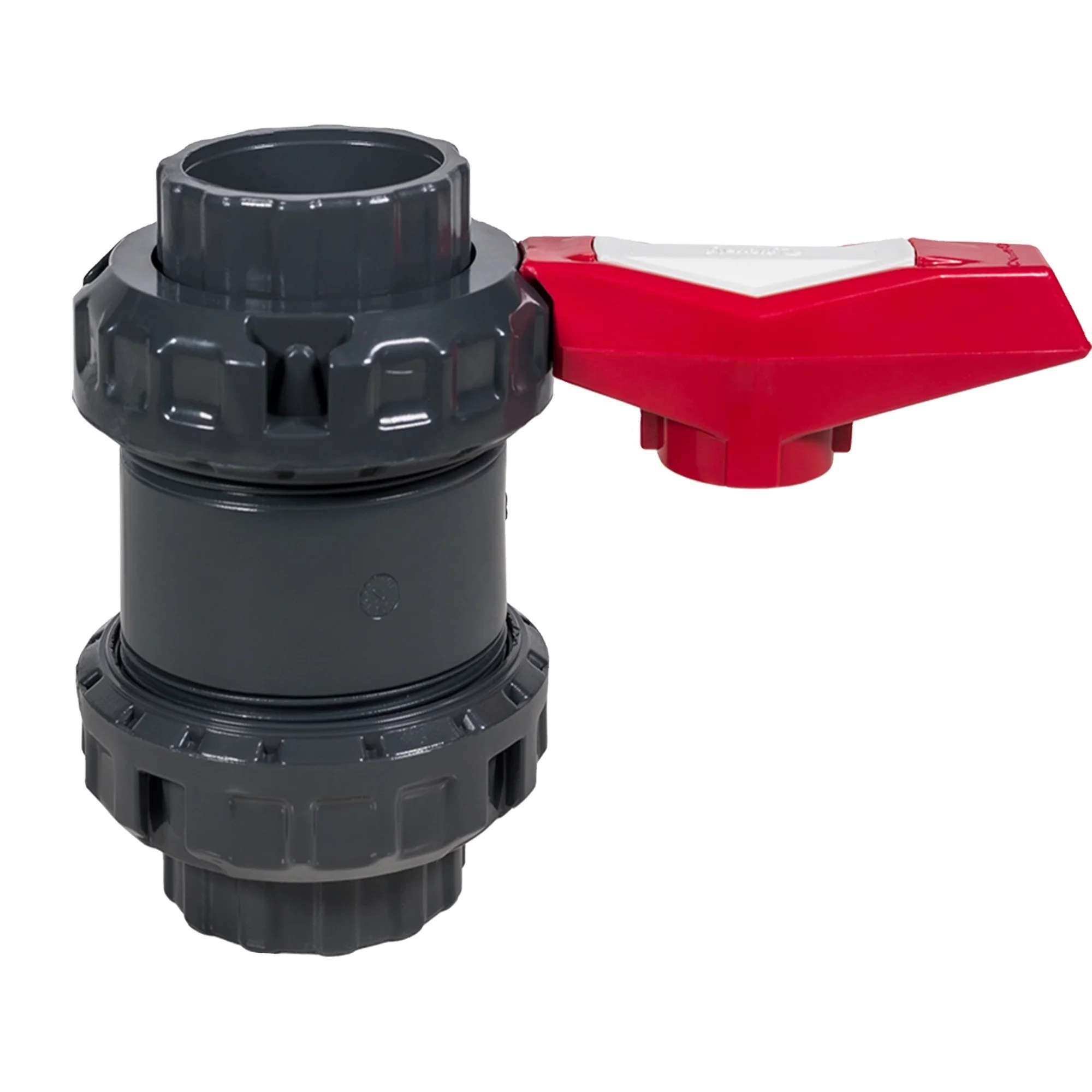 75MM  Best UPVC  Industrial Ball Valves / factory direct wholesale / upvc /red handled / PN16 / threaded / used  for acids